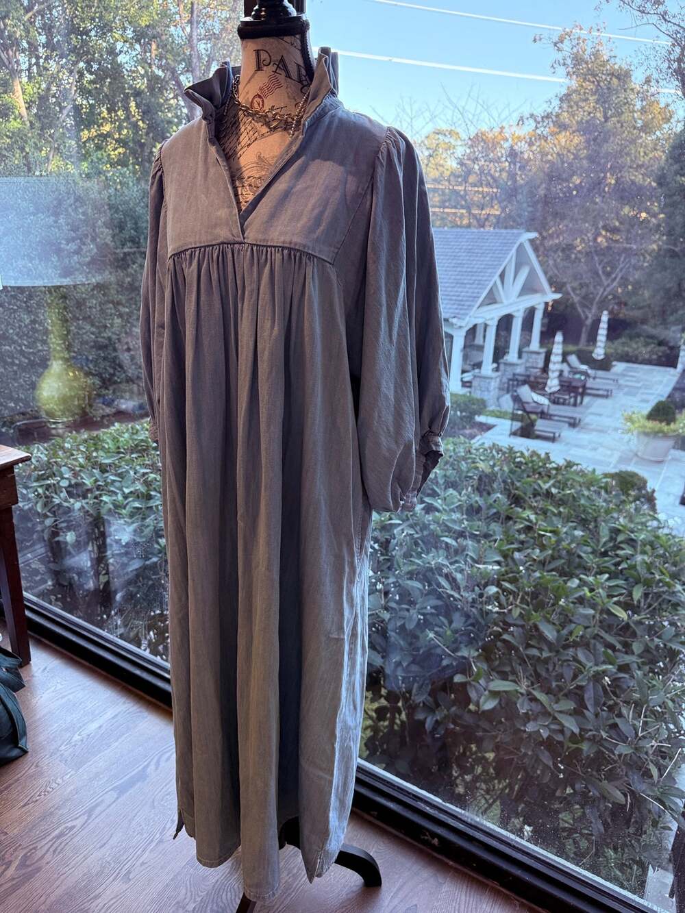 Emily Mccarthy STELLA MIDI DENIM DRESS XL Popover Dress Longer EUC